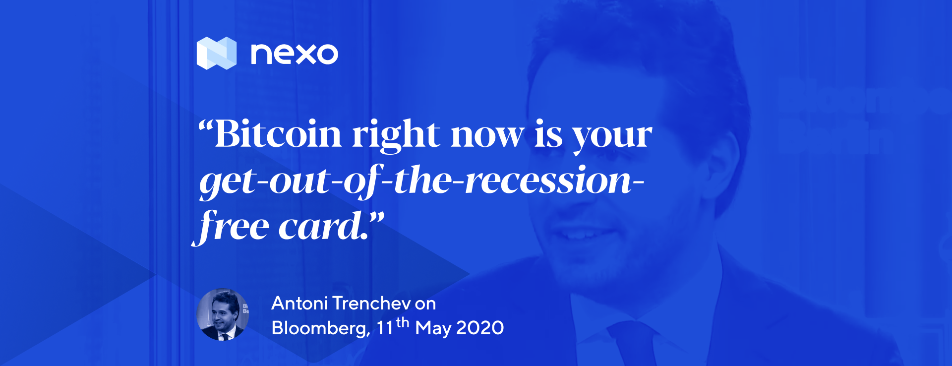 Nexo’s Trenchev on Bloomberg: BTC Is Your “Get-Out-of-the-Recession-Free Card”